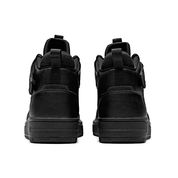 Anta Synthetic Leather Slip Resistant Abrasion Resistant High top Skateboard Shoes Men's Black 91948061-2