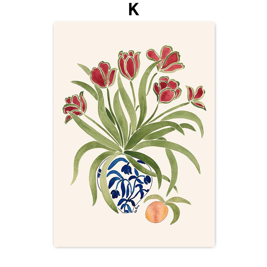 Flowers Coral Butterfly Shapes Abstract Wall Art Canvas Painting Nordic Posters And Prints Wall Pictures For Living Room Decor