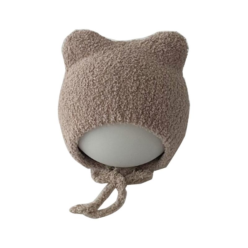 Soft Cat Ear Baby Beanies Cap Infant Ear Protections Hat Cartoon Warm Bonnet Shower Gift Photo Props for Boys and Girl