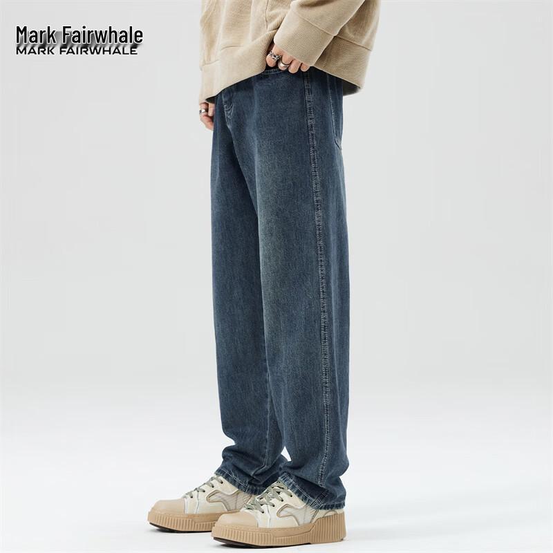 MARK FAIRWHALE Men's Loose Straight Fit Winter Jeans