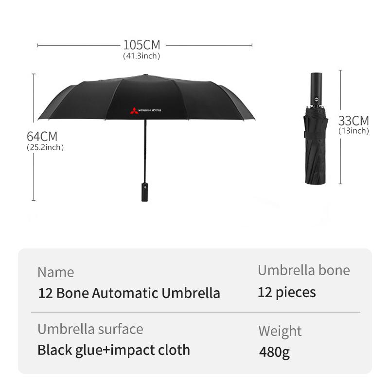 12 Bone Umbrella Collapsible Sunshade Uv Protection For Mitsubishi Outlander Lancer Cross Colt Xpander Mirage Attrage