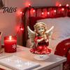 Christmas Fireplace Mantle Decor Acrylic 360 Degree Rotating Ornament, Double-sided HD UV Printed Stable Base Ornaments Religious 2D Decorative