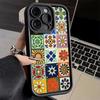 Phone Case for iPhone 17 Air 16E 15 16 Pro Max Italian Sicilian Style Floral Pattern Cover 14 Plus 13 12 Mini Soft Shell Silicon