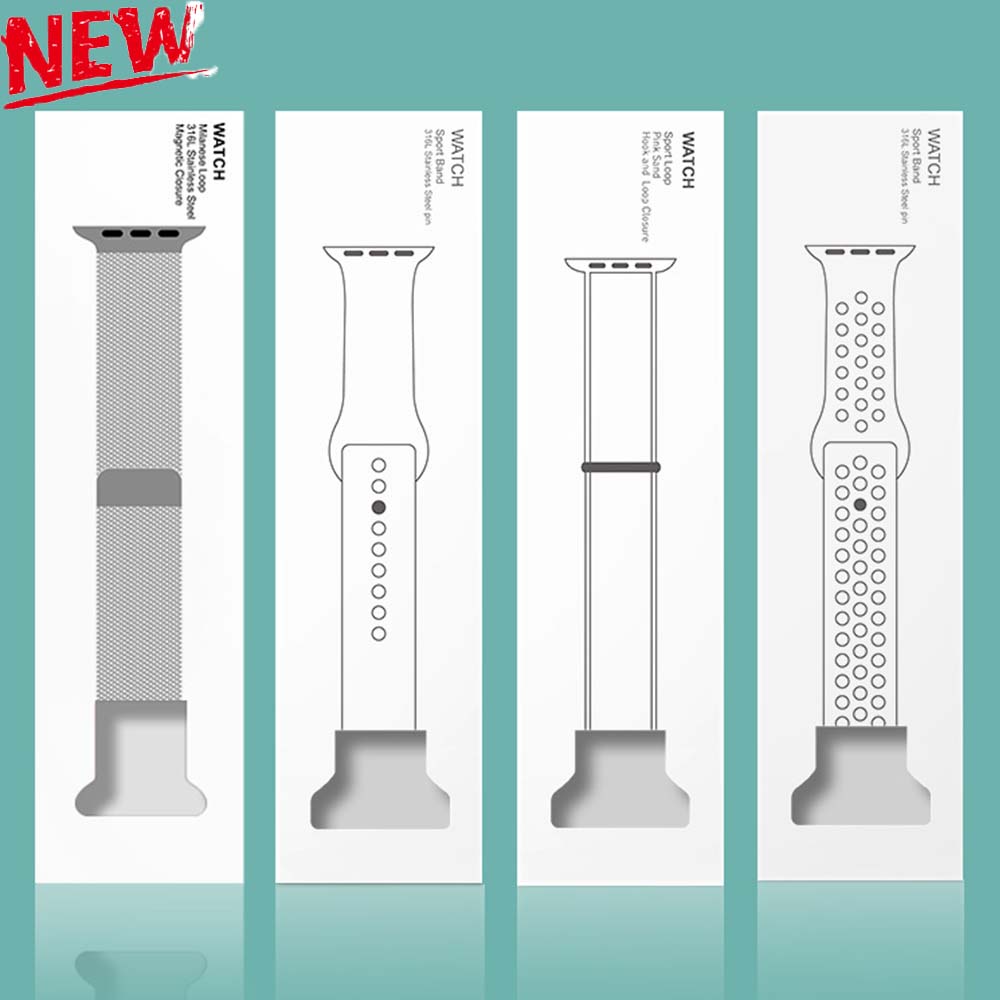 1 Stück Einfache tragbare Riemen-Verpackungsbox Für Apple Watch Armband Verpackungsbox Serie Geeignet für Leder Silikon Nylon Mailänder Boxen