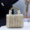 Arrival Pearl Colorful Candy Handbag Handmade Woven Niche Design Beaded Yangmei Square Bag Top-handle Bag