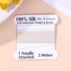 2# 0.45Mm 10Szt./Worek Ręcznie Robiony 100% Naturalny Jedwabny Sznurek Lina Z Nawlekaną Jedwabną Nicią Igła Końcówka Jedwab Do Tworzenia Biżuterii DIY