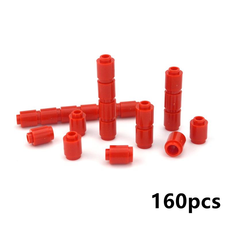 160pcs Building Blocks MOC 1x1 Round Brick Cylinder Children Toy Bricks Part 3062 City Friends Accessories