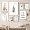 Christmas Tree Canvas Poster Painting Party Decor Merry Christmas Wall Art Painting Cartoon Print Picture Room Home Decoration