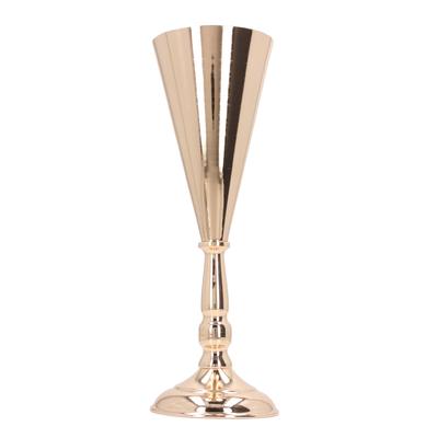 Golden Iron Vase European Style Exquisite Decorative Vintage Flower Vase for Wedding Hotel Party