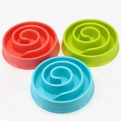 Dog Slow Feeding Food Bowls Colorful Puppy Slow Down Eating Feeder Dish Bowl Prevent Obesity Dog Plastic Bowl Cats Dogs Supplies