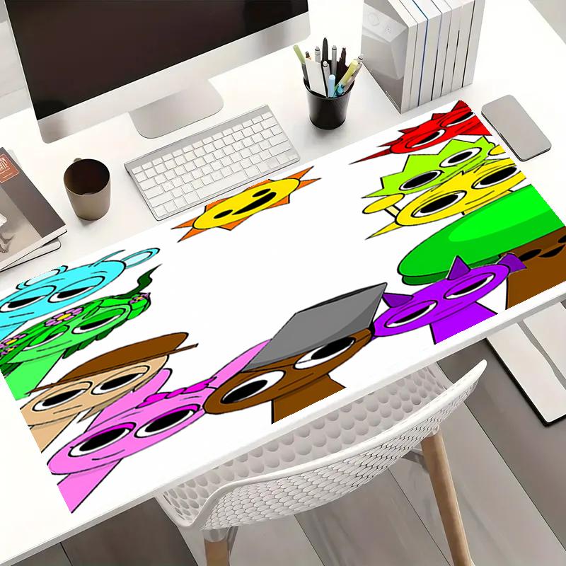 Podložka pod myš se vzorem Sprunki, Protiskluzová gumová základna, Multifunkční kancelářská a domácí dekorace, Perfektní pro personalizaci pracovního prostoru.