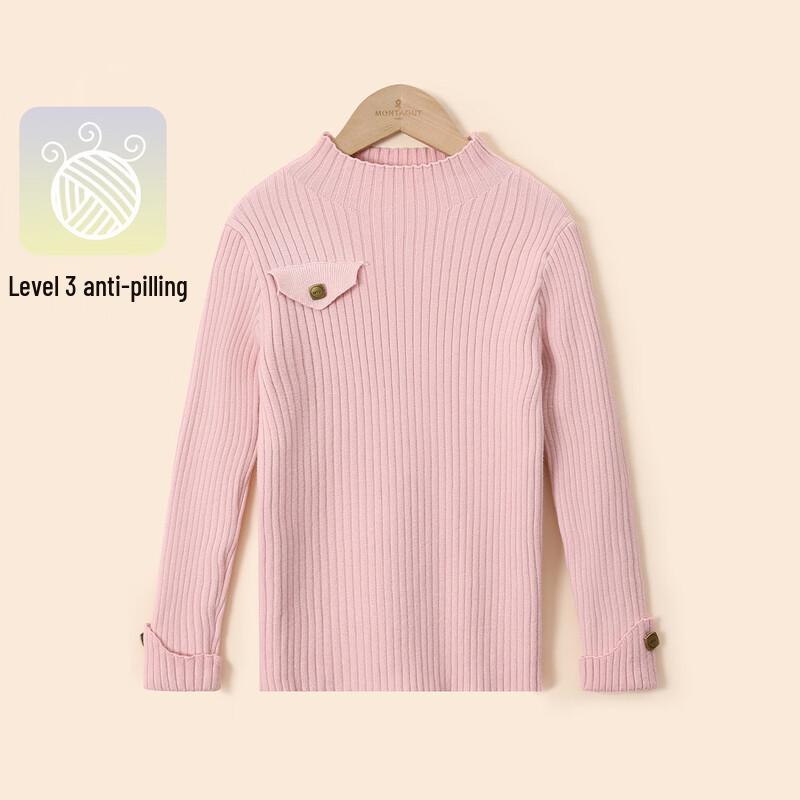 MONTAGUT Girls Half Turtleneck Knit Sweater 130