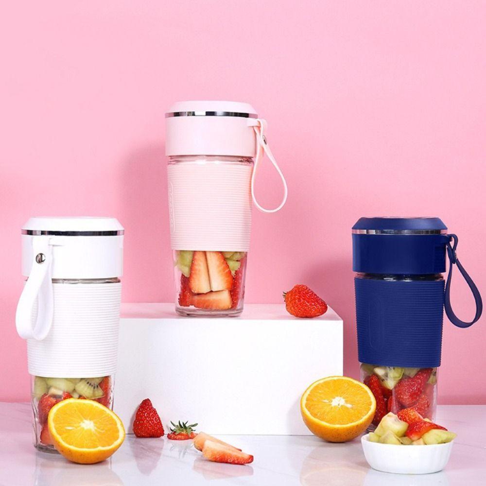 Drink Mixer Wireless Electric Juicer Cup with Silicone Cup Cover Mini Smoothie Blender Rechargeable Fruit Juice Maker Car