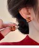 Retro Red Concentric Knot Earrings