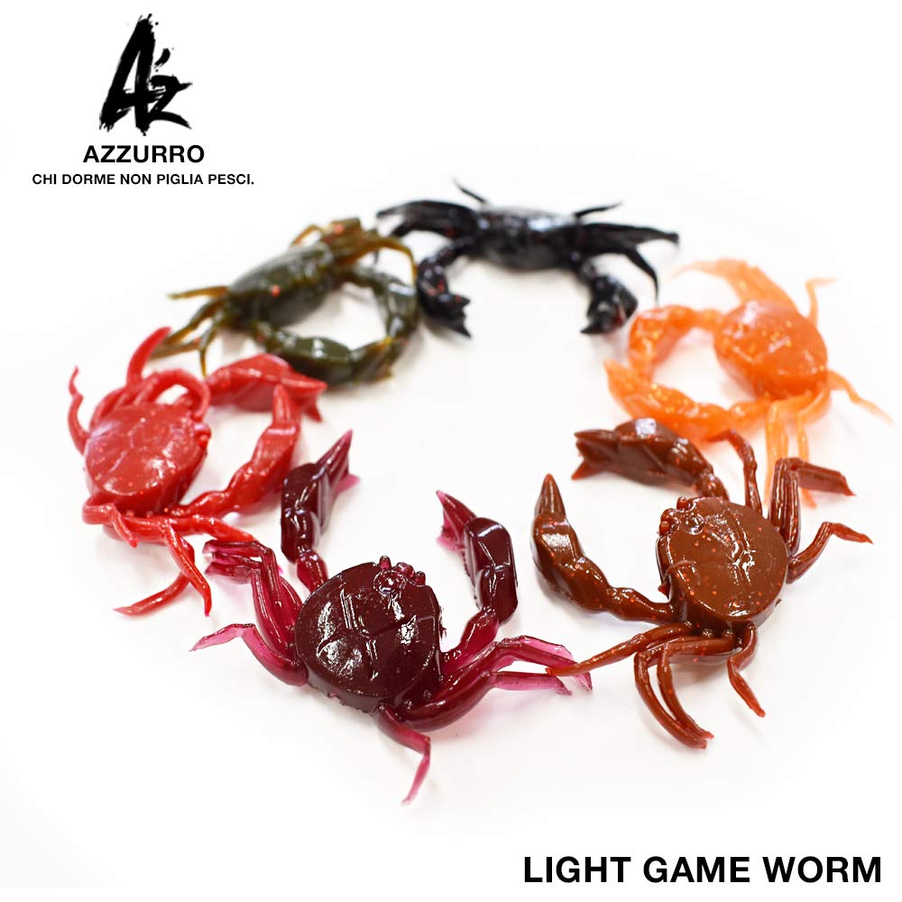 Tetsuwan LIGHT GAME WORM M004 Cangrejo Azul Brillante Gusano AZW-M #Marrón/Rojo
