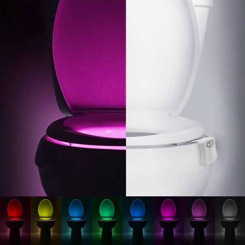 Modern Minimalist Toilet Night Light With 8 Color Led Sensor For Bathroom Ambiance