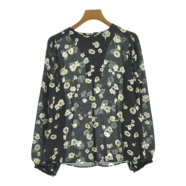 IENA Casual Shirt Women s - (M) Black x White x Green (Floral Pattern) [Used] [Secondhand]