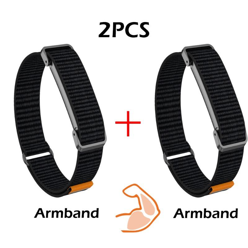 Soft Breathable Nylon Wristband & Armband Set for Google Fitbit Air Integrated Metal Frame Strap Sport Replacement Accessory