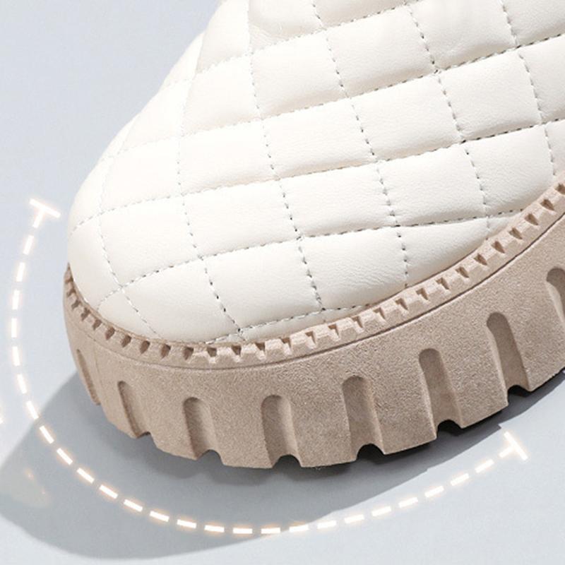 Women's Boots Winter Velvet Warm Shoes Casual Mid Top Girls Shoes Trendy Thick Bottom Comfortable Womens Snow Boots Solid