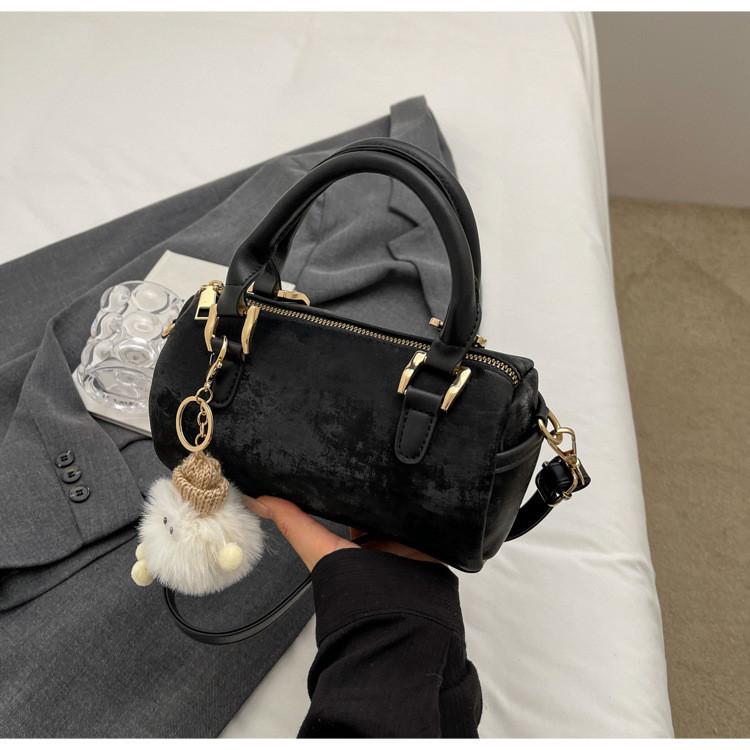 IELGY Textured Versatile Shoulder Crossbody Bag, Portable Boston Pillow Bag