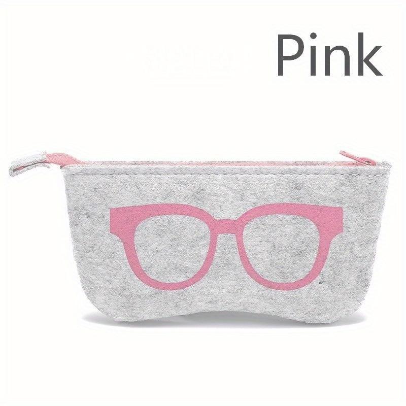 

1pc Chic Soft Felt Glasses Pouch Colorful Eye Design, Portable & Durable Fashion Glasses Case with Zipper Closure for Men & Women, Cute Glasses Case 1pc розовый