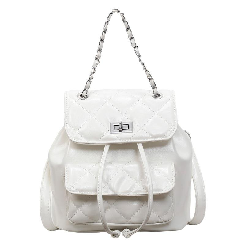 Niche Korean version of diamond chain backpack bag 2025 summer new fashion high value casual small backpack women