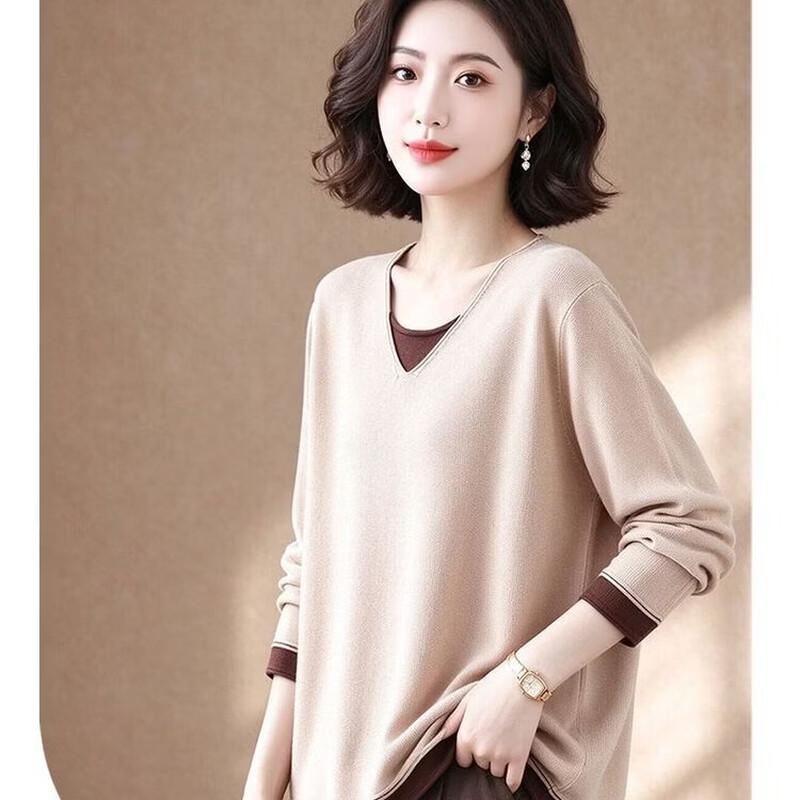 EST+II Women's V-Neck Long-Sleeve Knit Pullover