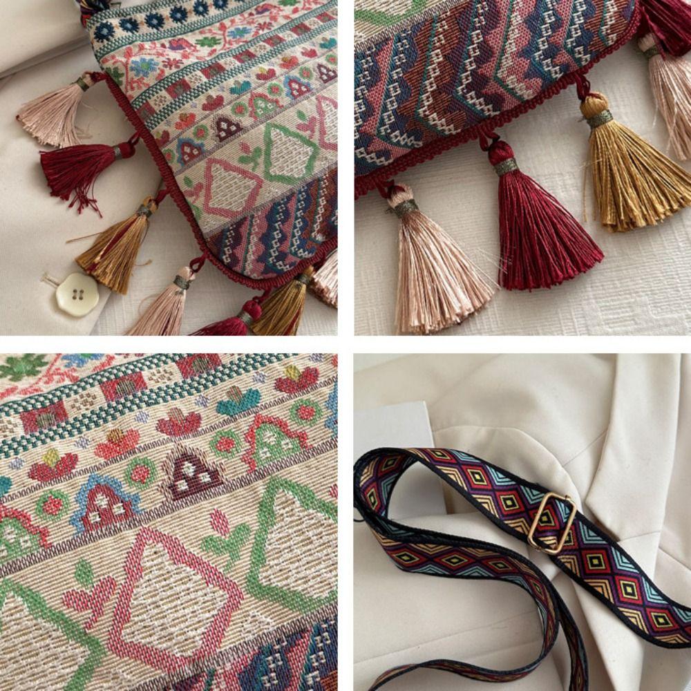 Cloth Ethnic Style Crossbody Bags Retro Bohemian Messenger Bag Tassel Shoulder Bag  Outdoor