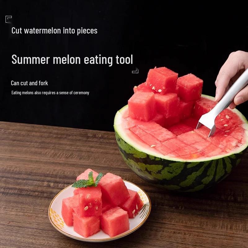 Free Shipping: Stainless Steel Watermelon Slicer & Dicer - Fork Integrated Tool