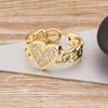 Nidin Temperament Romantic Heart Open Adjustable Rings for Women Girls Engagement Zircon Party Wedding Gift Jewelry Wholesale