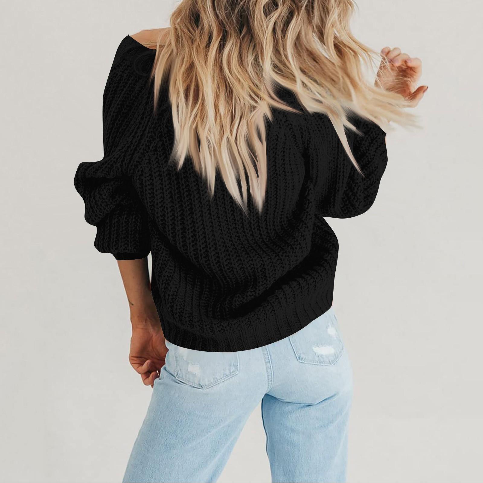 Женский однотонный трикотажный кардиган с длинным рукавом и V-образным вырезом — фото 3