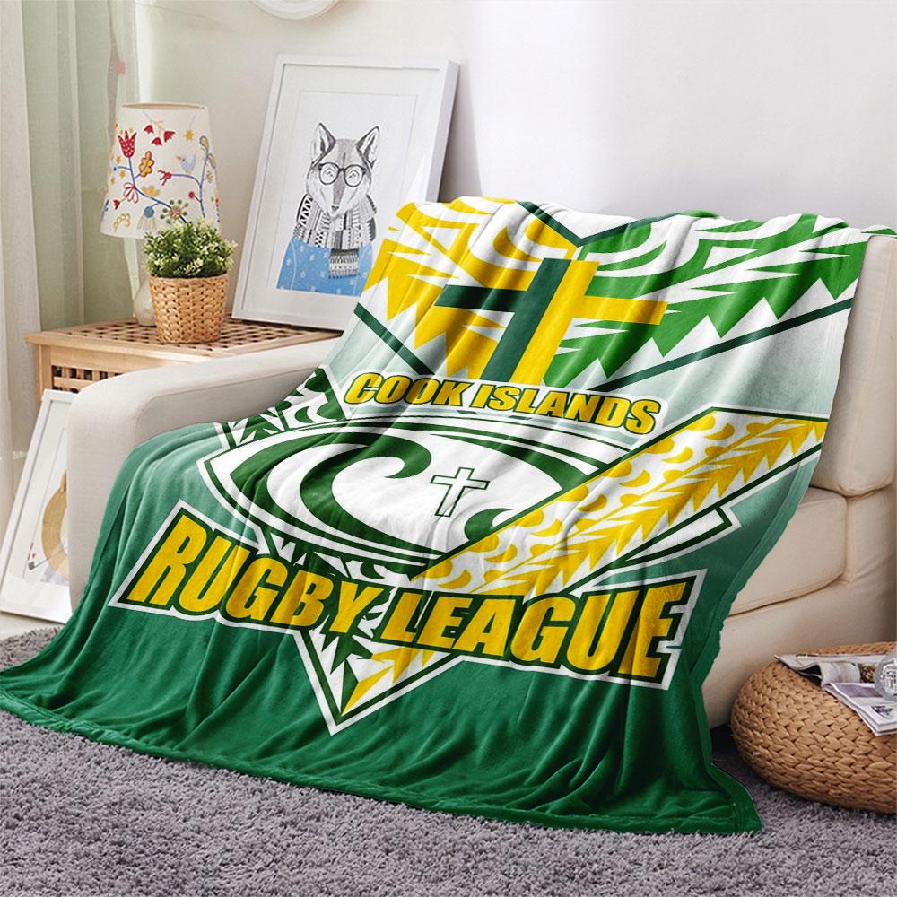 1PC Jamaica Rugby League Patterned Flannel Blanket Suitable For All Seasons for Home Decor Warmth and Comfort Gifts Holiday Present
