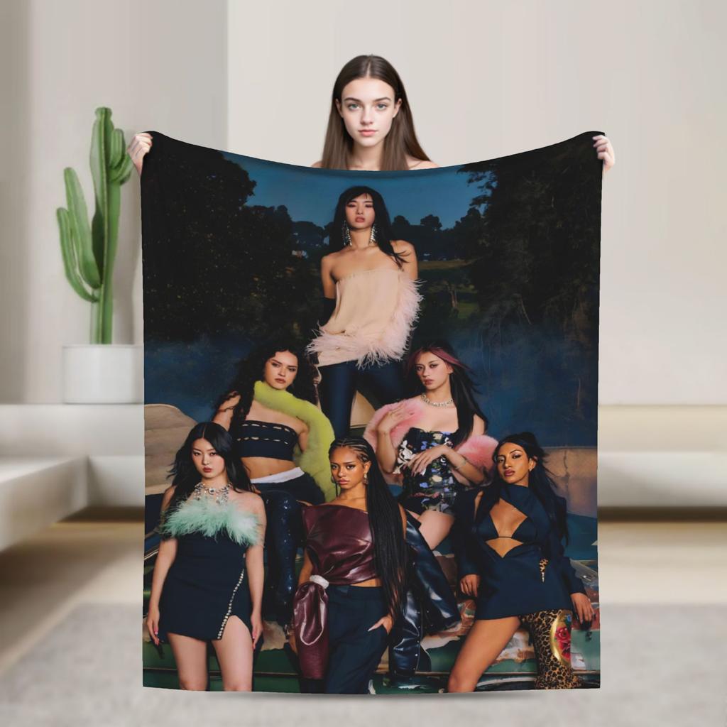Katseye Music Girl Group Blanket Quality Soft Cozy Throw Blanket Autumn Travel Couch Bed Funny Bedspread