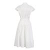 French Retro Women's Clothing Suit Lapel Short-sleeved Single-breasted Top Embroidered Hollow Skirt Women