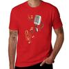 Retro Microphone with Music Notes and Clef. T-Shirt Short Sleeve Tee Summer Tops New Edition T Shirts Men