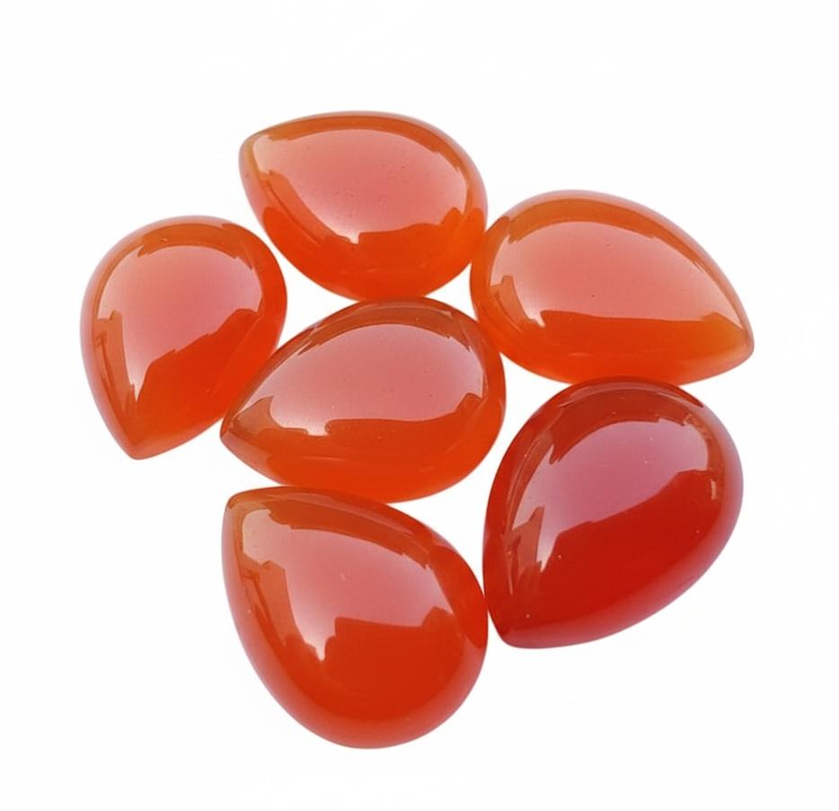 Piatră prețioasă Carneol portocaliu natural: Cabochonuri în formă de pară, calitate AAA+