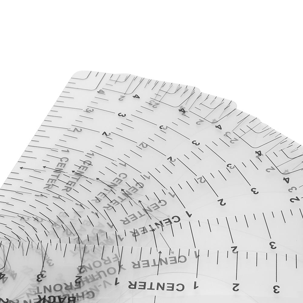 8pcs Transparent PVC T-Shirt Alignment Ruler Round Neck Logo Placement Tool For DIY Crafts