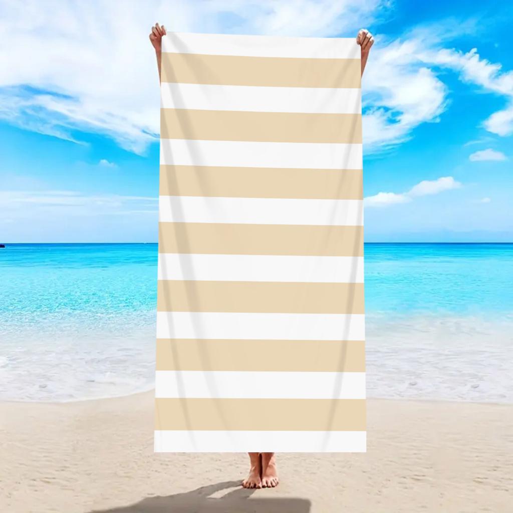 1pc fashionable colorful striped beach towel, quick drying absorbent swimming beach towel, available in multiple colors