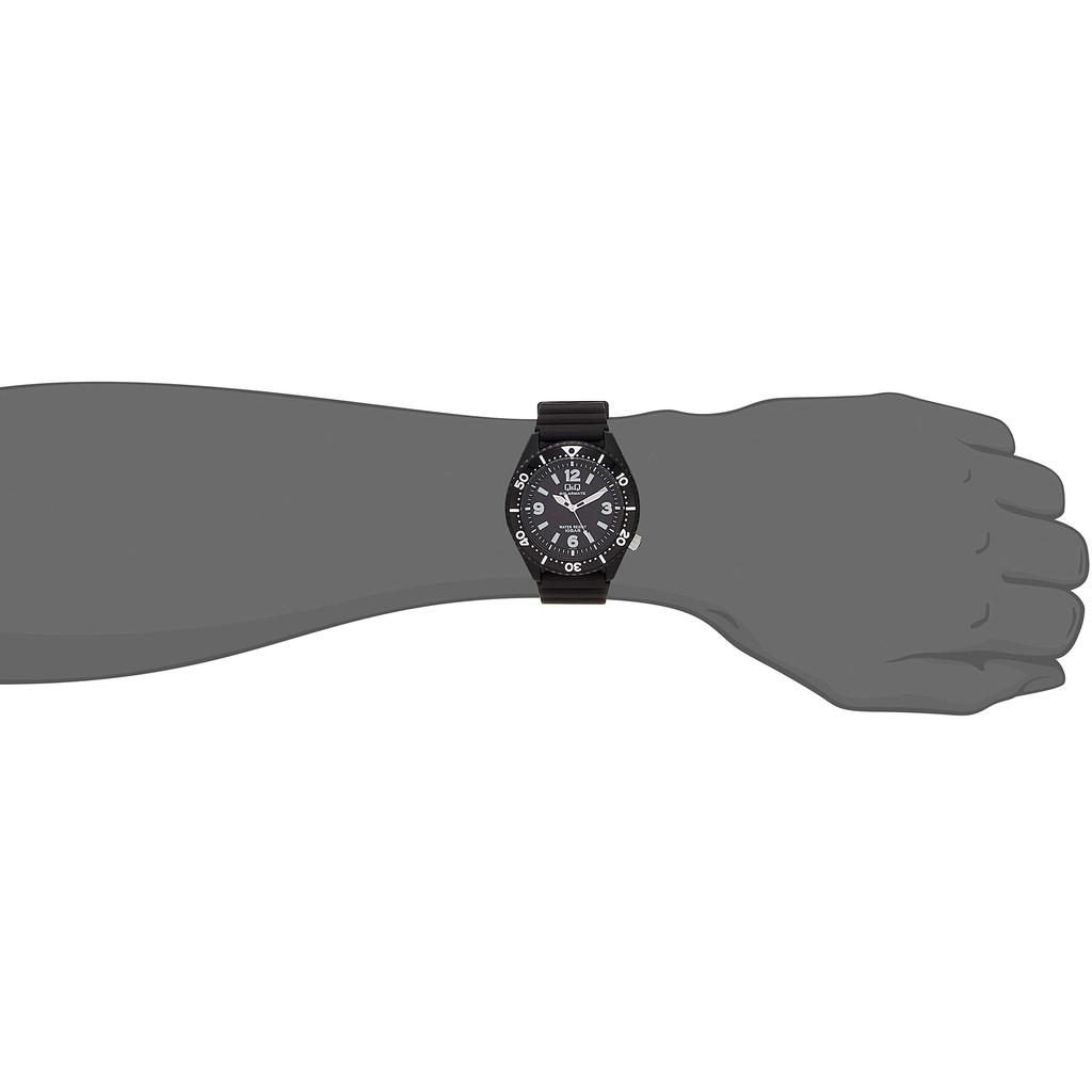 [CITIZEN Q&Q] Zonne-analoog horloge 10 ATM waterbestendig Polyurethaan band H064-001 Heren Zwart