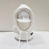 1pc Women's Winter Plush Mask Hat - Elastic Face Cover with Drawstring Closure, Lightweight Warm Face Protection