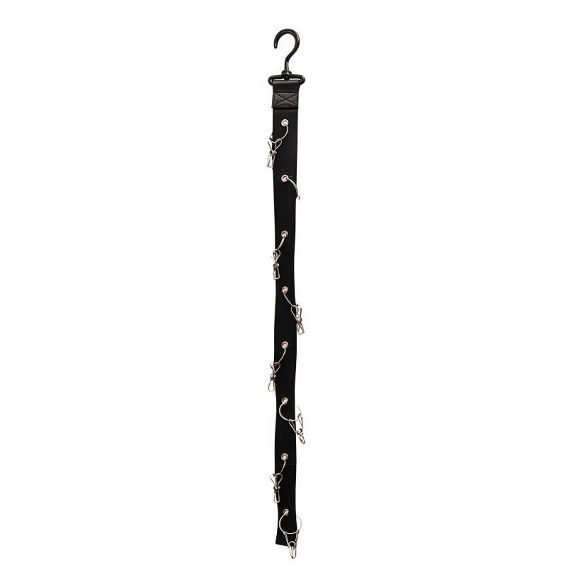 Stainless Steel Hat Rack with 8 Clips, Capable of Accommodating 16 Baseball Caps, Suitable for Wardrobes and Behind Doors