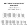 24pcs Sweet Heart Designs False Nail French White Short Square Artificial Nail for Party Valentine's Day Nail Decors