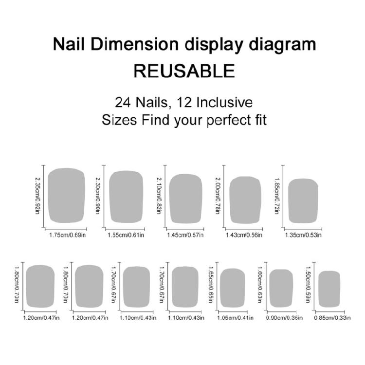 24pcs Sweet Heart Designs False Nail French White Short Square Artificial Nail for Party Valentine's Day Nail Decors