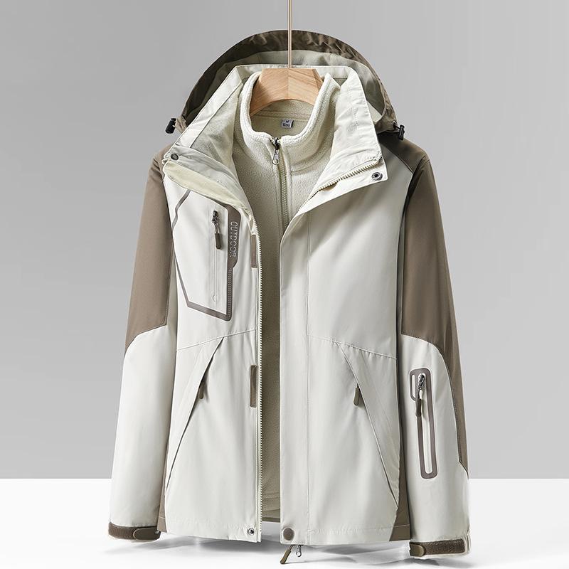 Outdoor Three-in-one Jacket for Women with Removable Liner Mountaineering Jacket for Women, Windproof and Waterproof