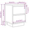 Nightstand with LED Lights Black 38 X 34 X 50 Cm