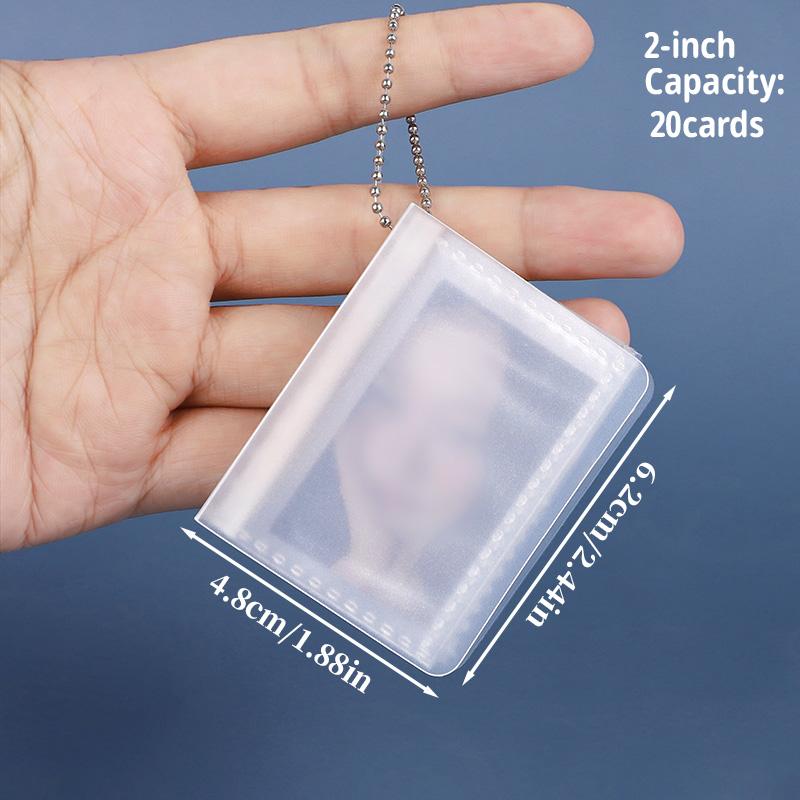 

2/3inch Mini Photo Album Keychain Kpop Photo Card Holder Pockets ID Photo Idol Small Picture Storage Case PVC Binder Album Gifts