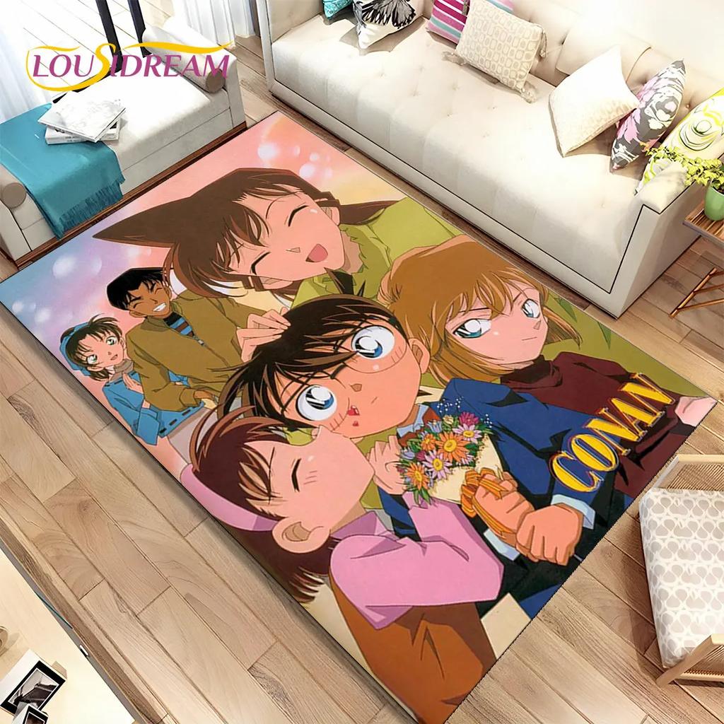 Anime Detective Conan Cartoon Area Rug Large,Carpet Rug for Living Room Bedroom Sofa Doormat Decoration,  Kid Non-slip Floor Mat