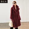New Season New Thermal Suit Large Lapel Waist Fur Women's Long Coat Plush Jacket Women's Clothing