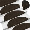 Self Adhesive Stair Treads 30 Pcs 56 X 17 X 3 Cm Dark Brown Semi Round