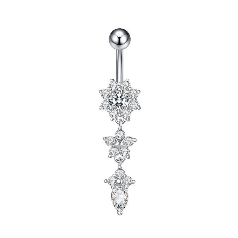 Butterfly Heart Bow Moon Stainless Steel Hypoallergenic Navel Piercing Belly Button Rings for Women Everyday Jewelry A24